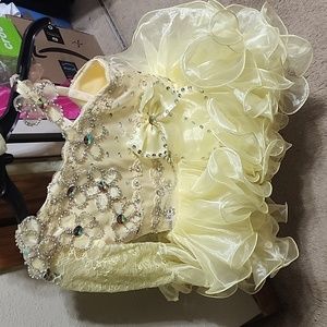 Yellow semi glitz dress